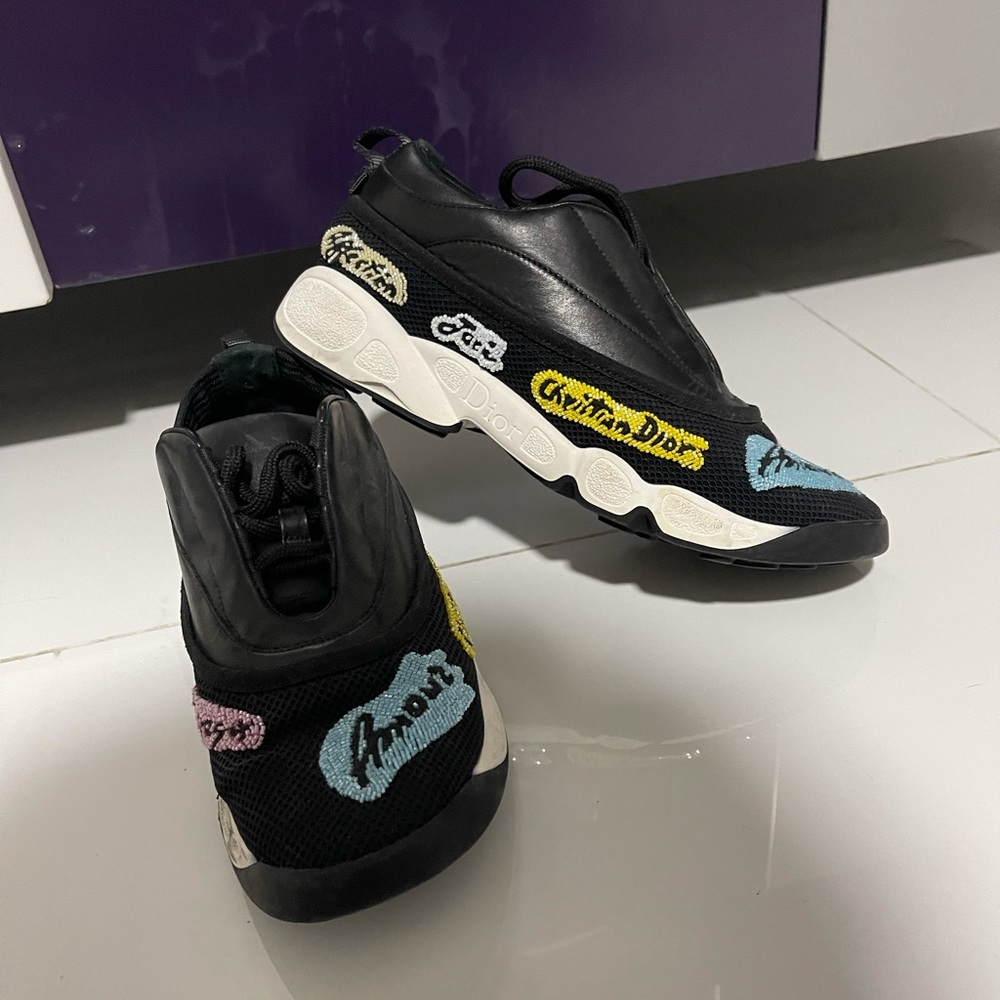 Leather Beaded Accents Sneakers